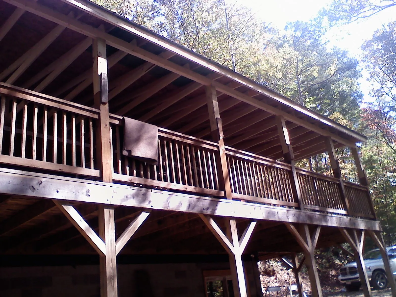 Timber framing under a new elevated porch and deck — Roof Leak Repair in Markle by Roofing Brothers